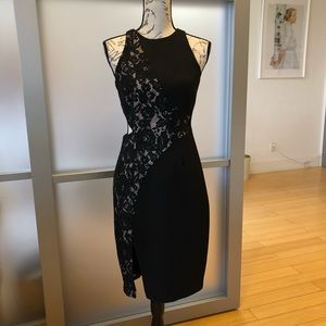Aidan Mattox Black Lace Cocktail Dress